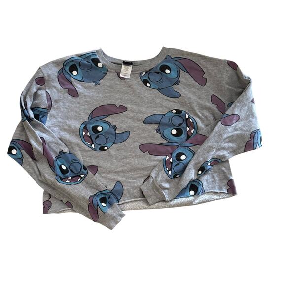 Disney Tops - Lilo & Stitch Disney Crop Long Sleeve Sweatshirt SZ L